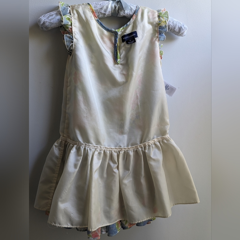 Ralph Lauren Floral Chiffon Party Dress Girls Size 5 - Picture 8 of 11